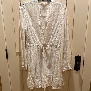 Elegant White Lace Long Sleeve Dress